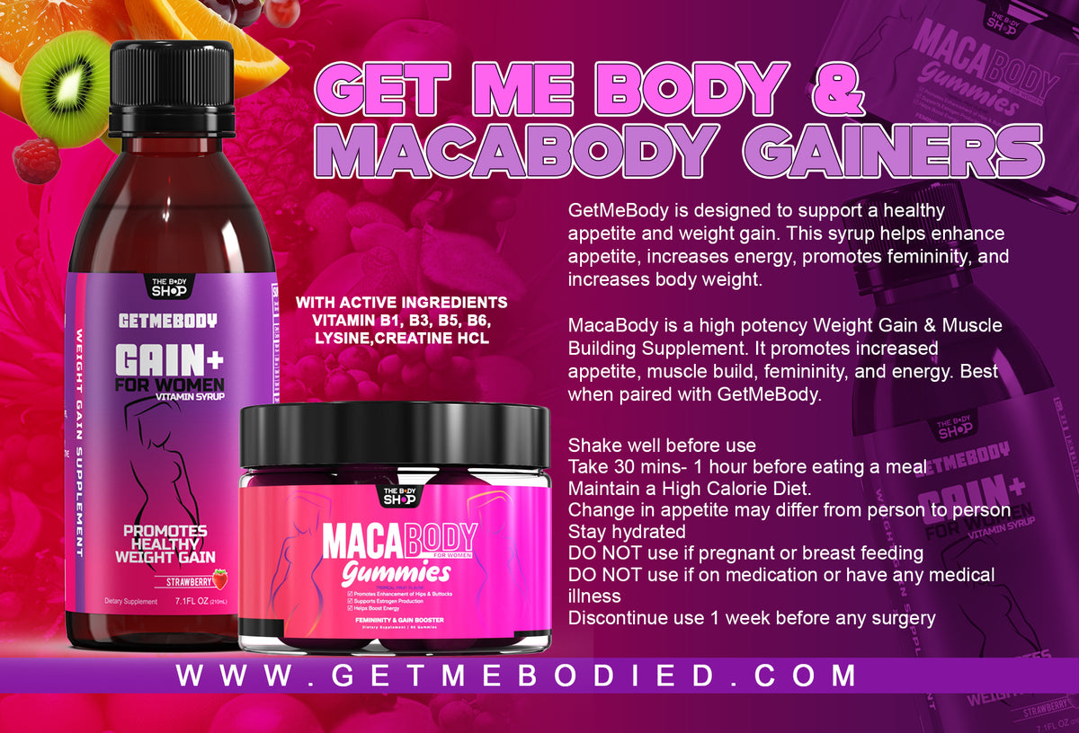 Double Up DEAL! GAIN+ Syrup for Women AND MACABODY Booster  Gummies (Multiple Options)